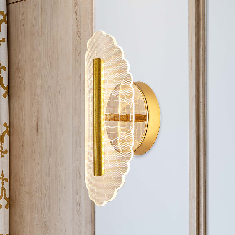 BowLift | Metallic geometric wall lamp minimalist LED golden wall lighting idea in white/warm light for the living room