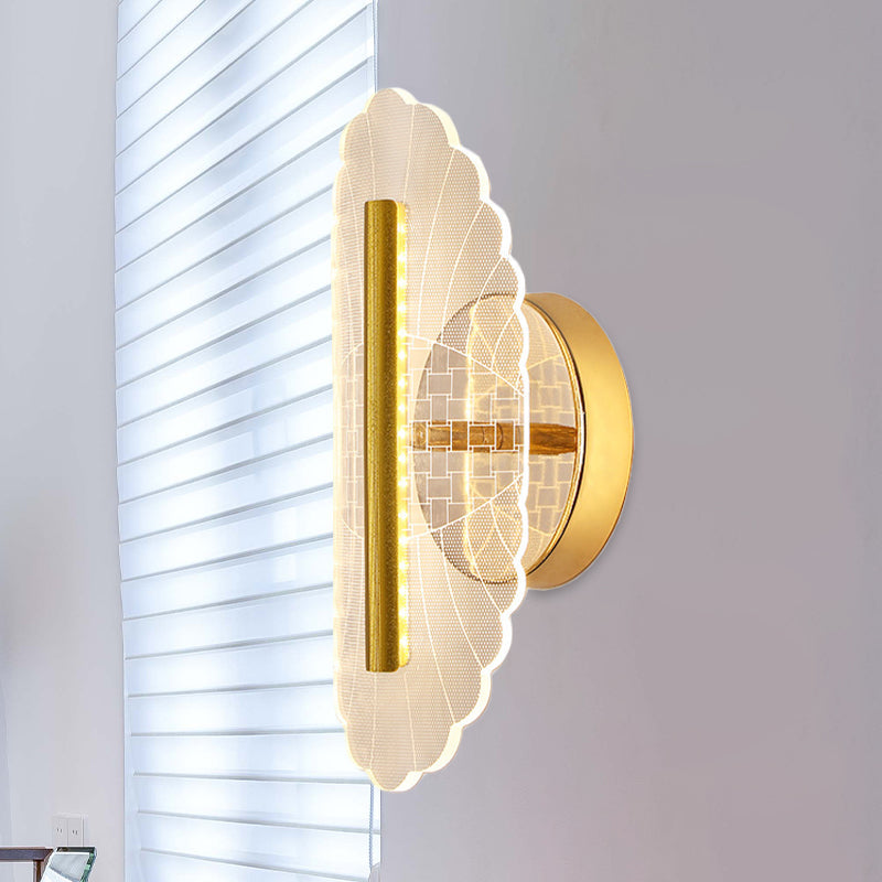 BowLift | Metallic geometric wall lamp minimalist LED golden wall lighting idea in white/warm light for the living room