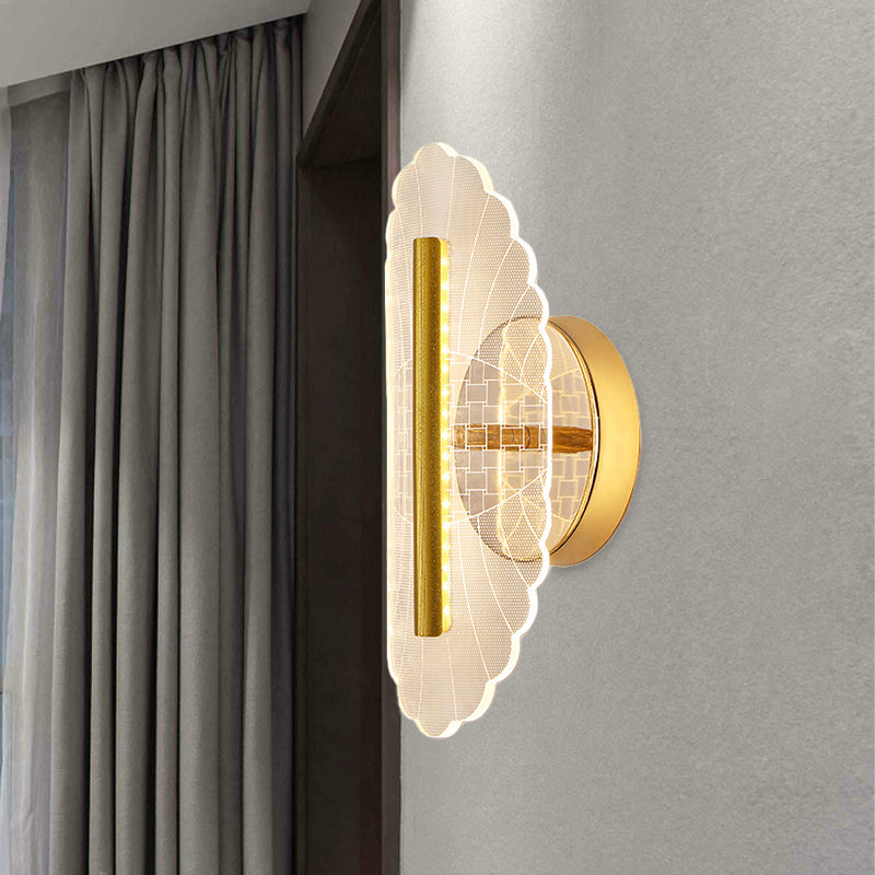 BowLift | Metallic geometric wall lamp minimalist LED golden wall lighting idea in white/warm light for the living room