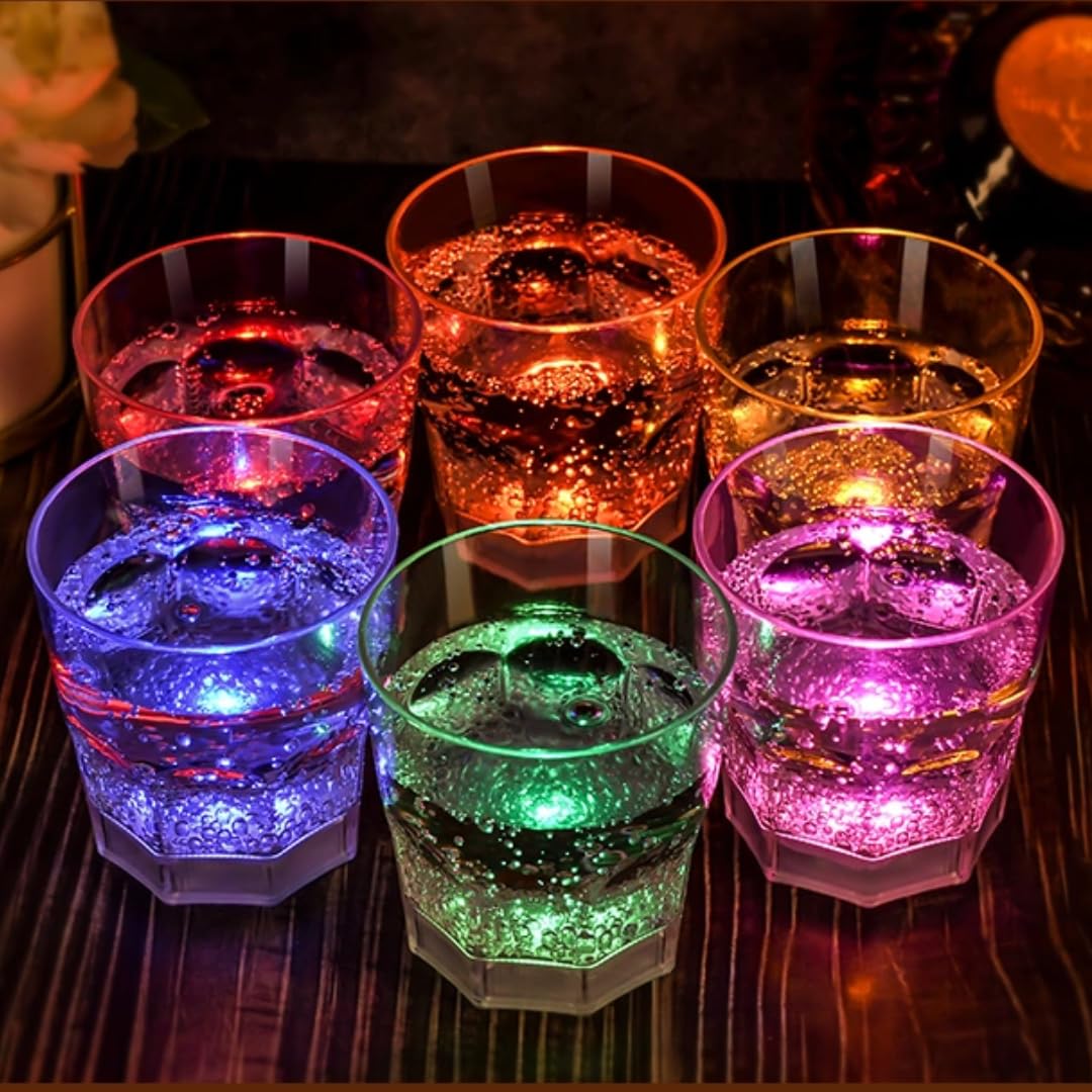 BowLift | LED Wine Glasses | Light-Up Drinkware with 6 Colors | Liquid-Activated | Reusable Party Cups 4–8oz