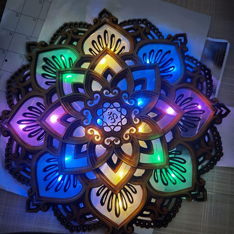 BowLift | Handcrafted Mandala Wall Light made of Wood
