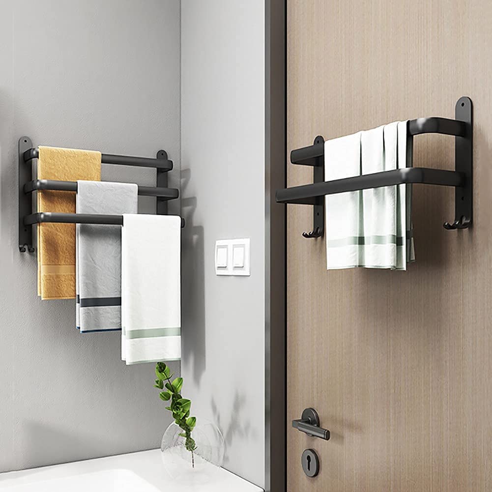 BowLift | FlexRack Wall-Mounted Bathroom Storage Shelf with Towel Holder – Space-Saving Aluminium Rack