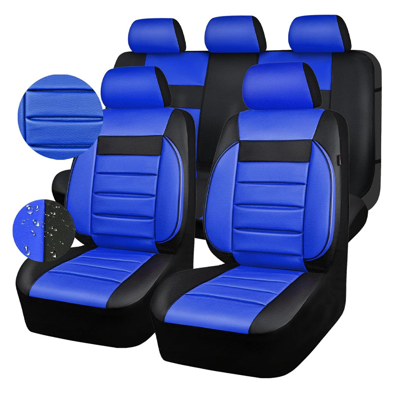 BowLift | Leather Seat Covers Water Resistant 3D Foam Back Support Universal Car Seat Covers Full Set Seats