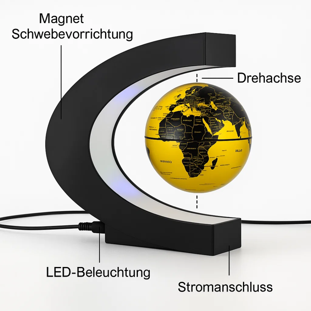 BowLift | AstroGlobe LED World Globe – Floating Globe Lamp with Magnetic Suspension
