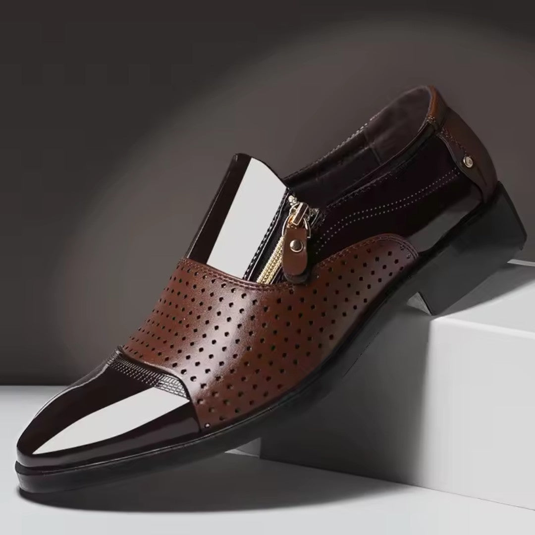 Pointed Toe Dress Shoes with Side Zip
