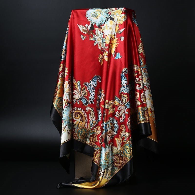 BowLift | Large square scarf Simulation silk scarf All-match scarf Scarf