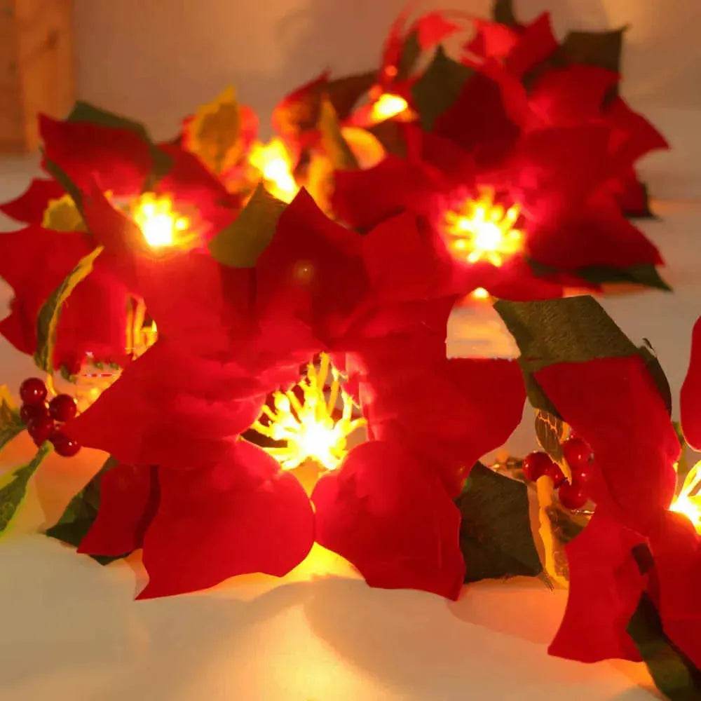 BowLift | Door Frame Escalator Decoration Red Flower String Lights
