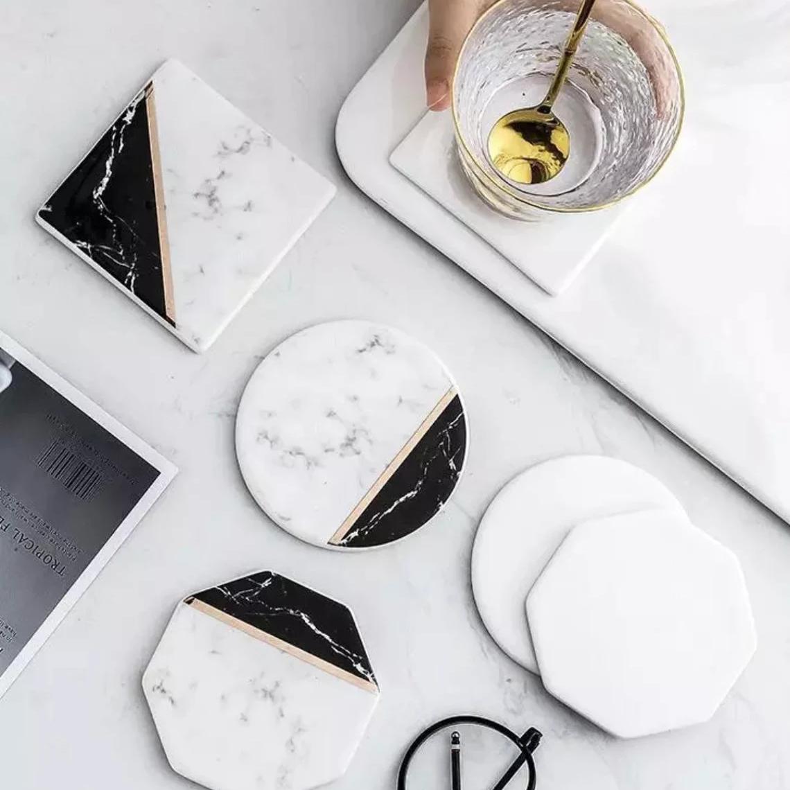 BowLift | Elegant Marble Ceramic Coasters