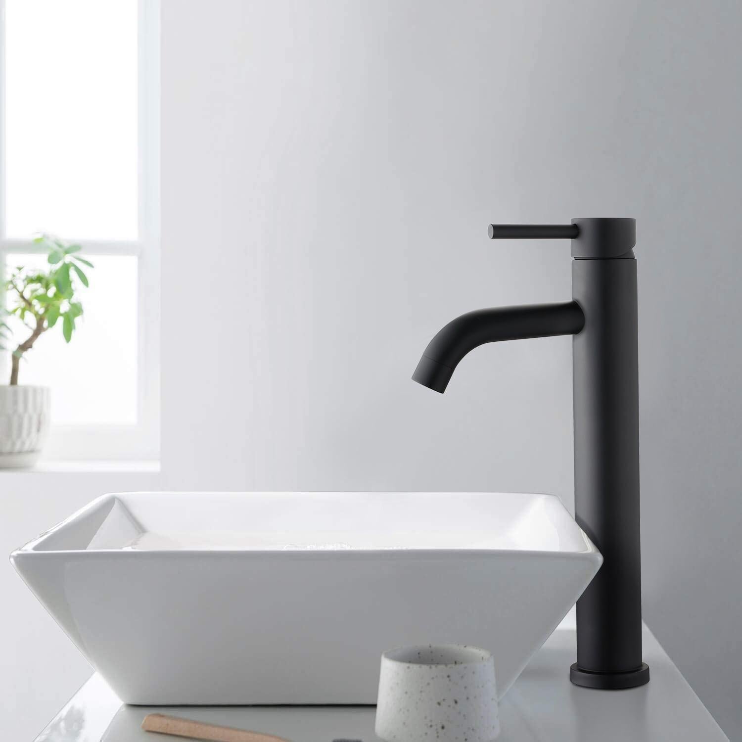 BowLift | Matte black cold water single faucets for sink installation