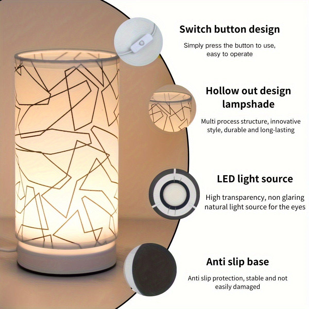 ModernLicht – Illuminated USB Table Lamp in Cylinder Bowlift