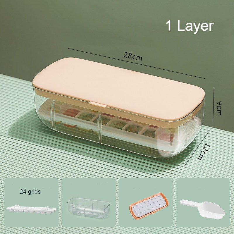 BowLift | 2-Tier 48 Grids Ice Cube Tray, with Clear Ice Cube Storage Box