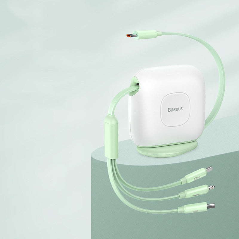 BowLift | 3-in-1 Retractable Rotatable Charging Cable, with Lightning, Type-C & Micro, for Phone & Tablets