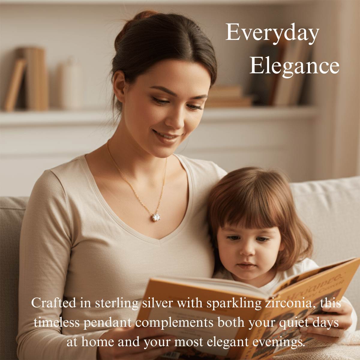 BowLift | Gold-plated 925 silver necklace with round zirconia pendant