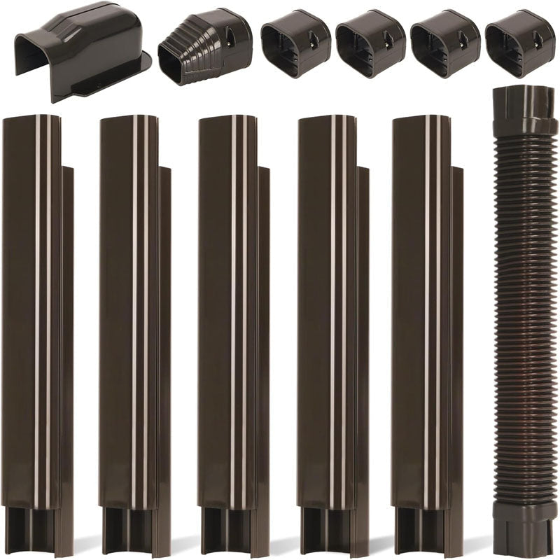 BowLift | Mini Split Line Accessories Set Cover PVC Decorative Pipe Line Cover For Air Conditioner for Outside Heat Pumps Tubing Cover