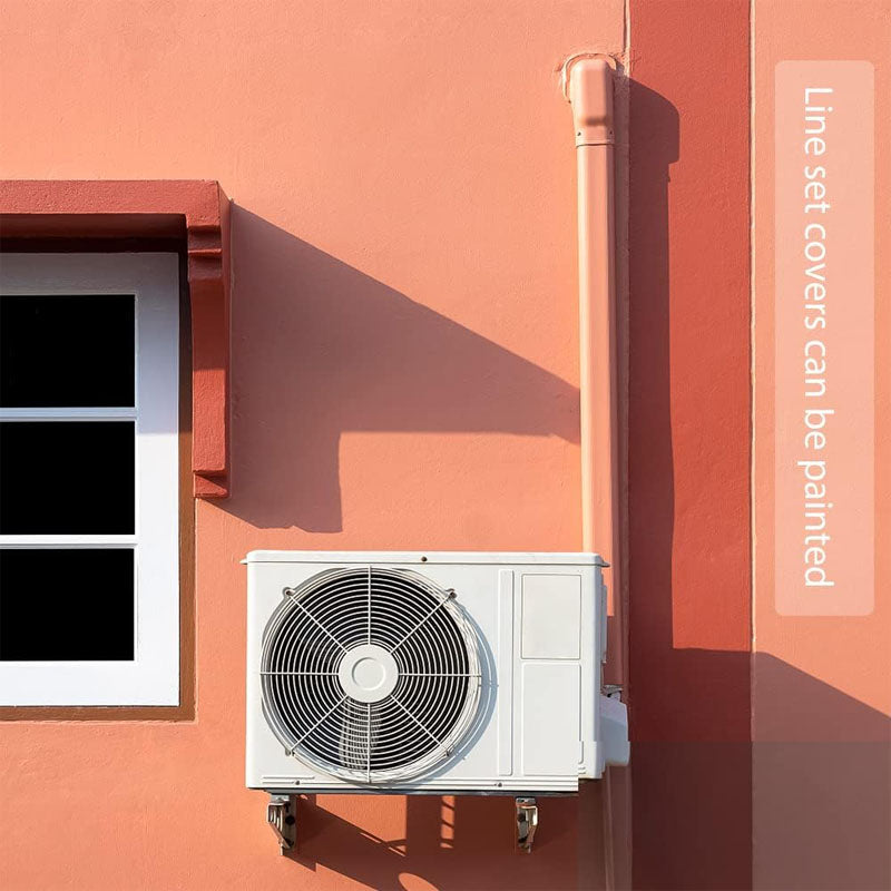 BowLift | Mini Split Line Accessories Set Cover 3-inch W 16.1 Ft L PVC Decorative Pipe Line Cover For Air Conditioner for Outside Heat Pumps Tubing Cover