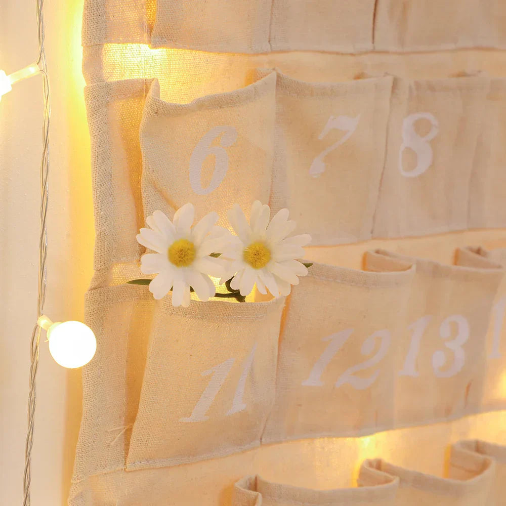 BowLift | Cotton Advent Calendar with 24 Pockets – Sustainable & Reusable Christmas Decoration