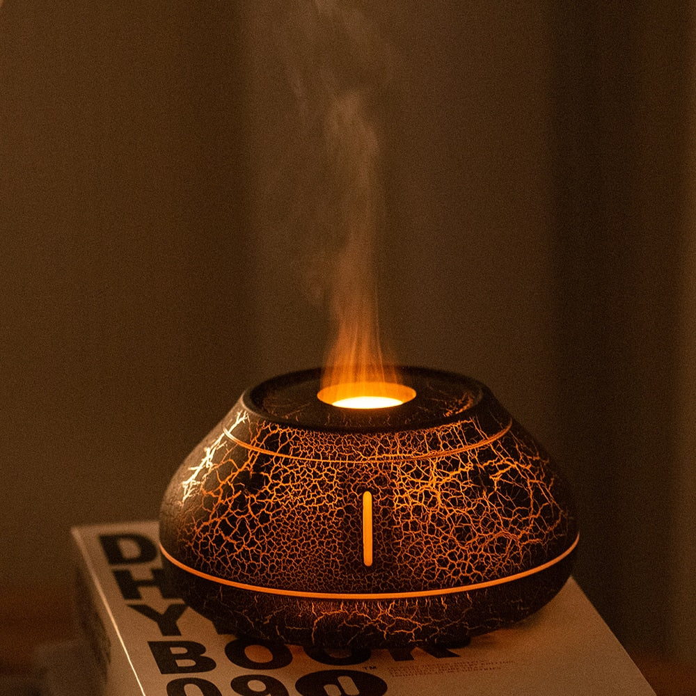 BowLift | Air humidifier crack volcano flame essential oil diffuser ultrasonic cool mist maker LED essential oil lamp air diffuser