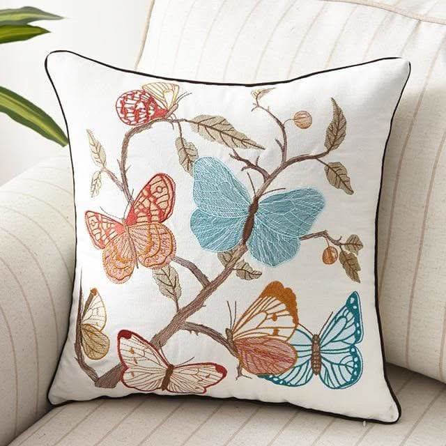BowLift | Country-Style Embroidered Cushion Cover 45x45 cm