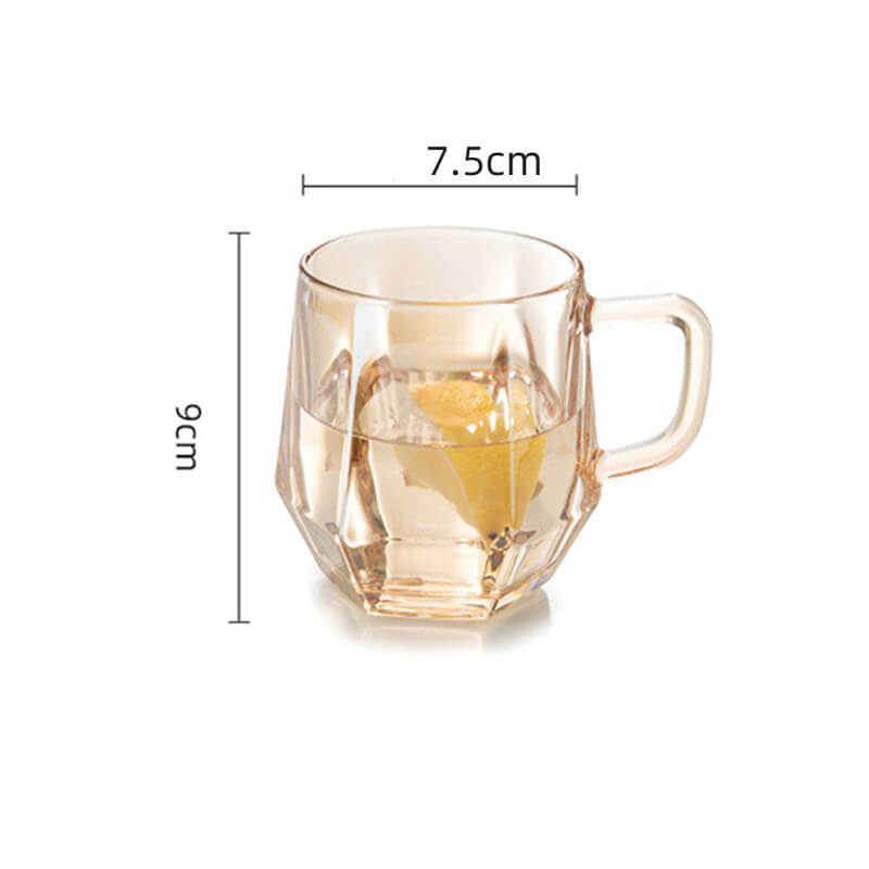 BowLift | Amber hexagonal Glass Cups