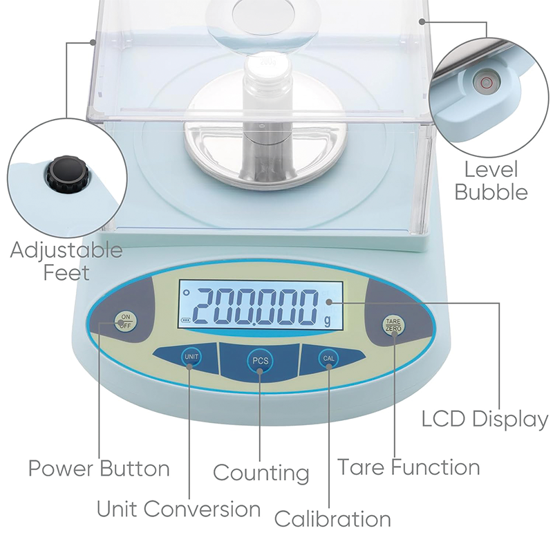 BowLift | Lab Scale Analytical Balance, 500gx0.001g High Precision Lab Analytical Balance with Calibration Weight, Accurate Scientific Laboratory Electronic Scale