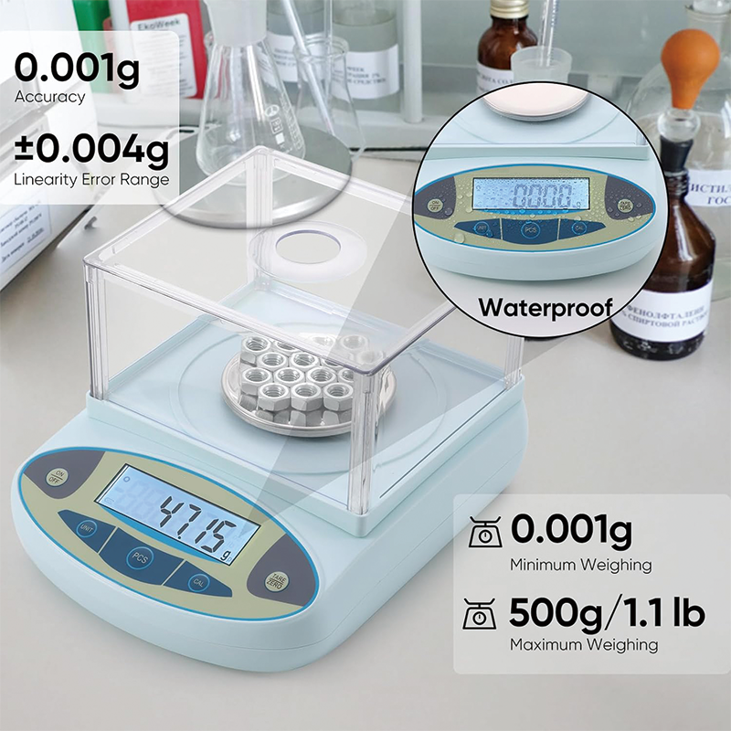 BowLift | Lab Scale Analytical Balance, 500gx0.001g High Precision Lab Analytical Balance with Calibration Weight, Accurate Scientific Laboratory Electronic Scale
