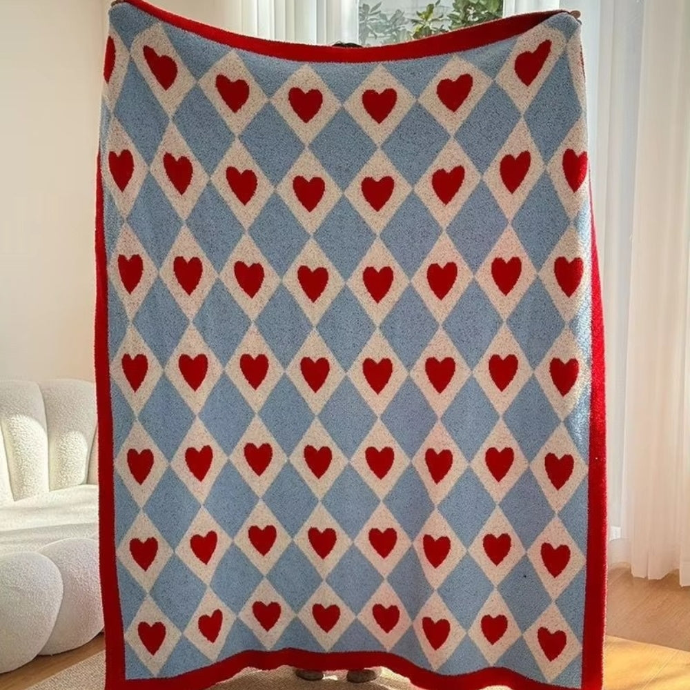 BowLift | Argyle Scarlet Heart Soft Blanket