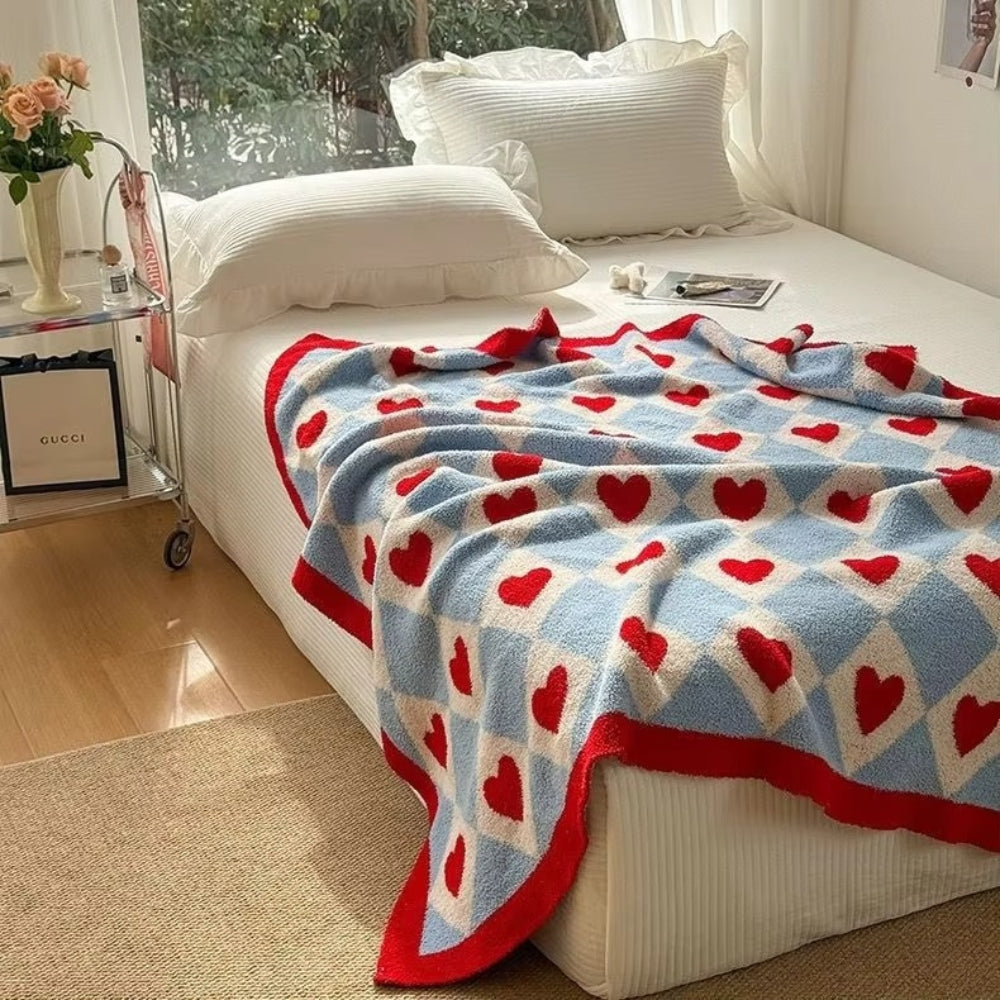 BowLift | Argyle Scarlet Heart Soft Blanket
