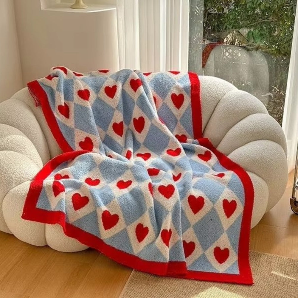 BowLift | Argyle Scarlet Heart Soft Blanket