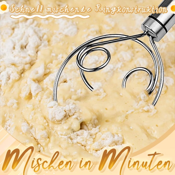 BowLift | Stainless Steel Dough Mixer | Effortless Manual Whisk | Non-Slip Handle | PowerMix