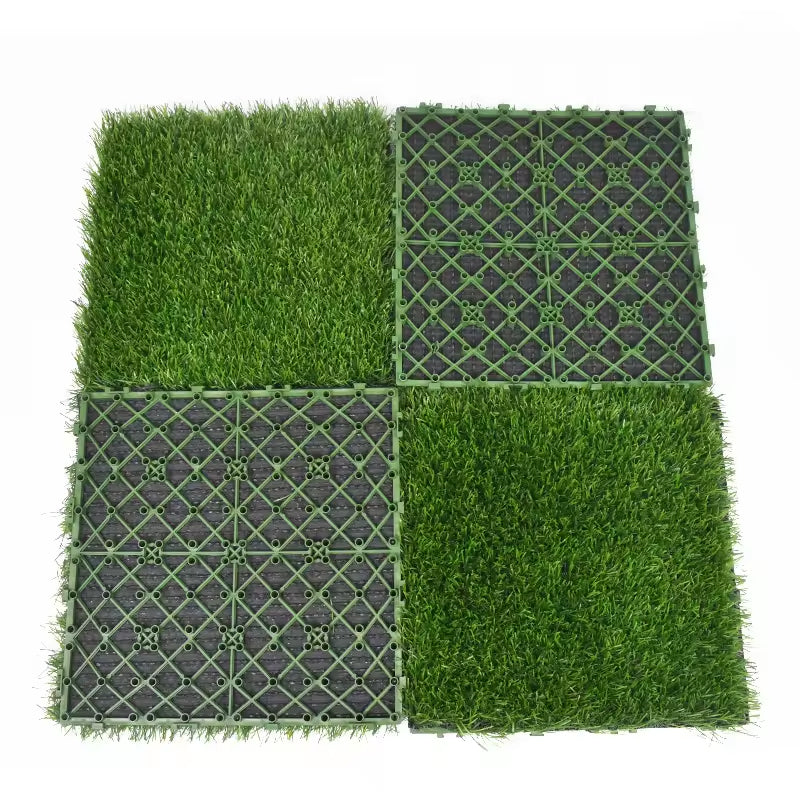 BowLift | 18 Pcs 12 x 12 Synthetic Grass Square Mats Artificial Grass Turf Patch Tiles Diy Grass Decoration