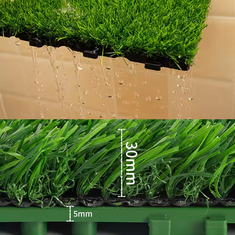 BowLift | 18 Pcs 12 x 12 Synthetic Grass Square Mats Artificial Grass Turf Patch Tiles Diy Grass Decoration