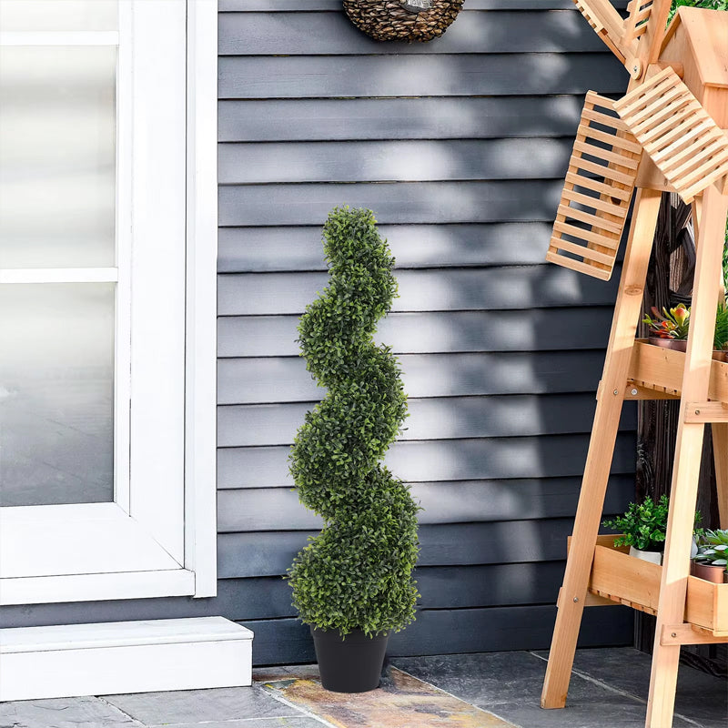 BowLift | 2 Pcs Faux Plant Artificial Plants Bonsai Boxwood Topiary 3Ft Spiral Tree For Home And Indoor Outdoor Decoration