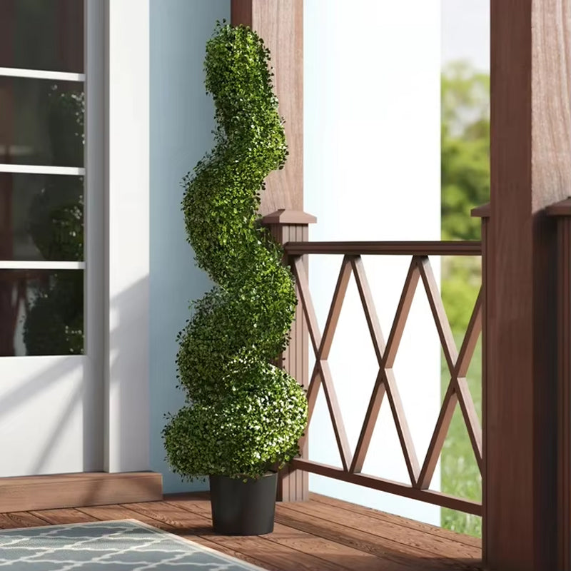 BowLift | 2 Pcs Faux Plant Artificial Plants Bonsai Boxwood Topiary 3Ft Spiral Tree For Home And Indoor Outdoor Decoration