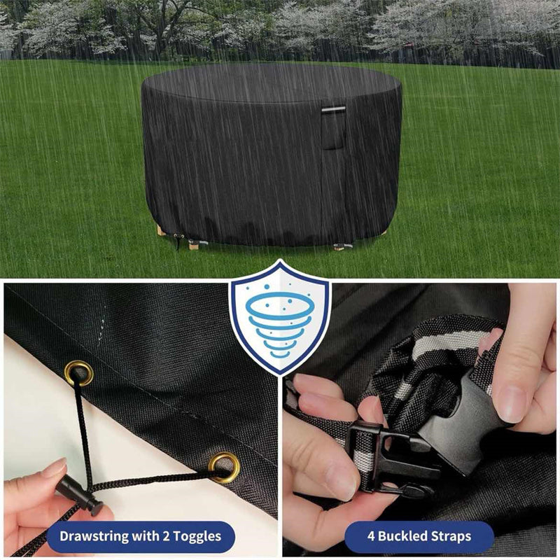 BowLift | Round Waterproof Garden Furniture Cover | Heavy-Duty, UV-Resistant & Adjustable for Outdoor Tables and Chairs