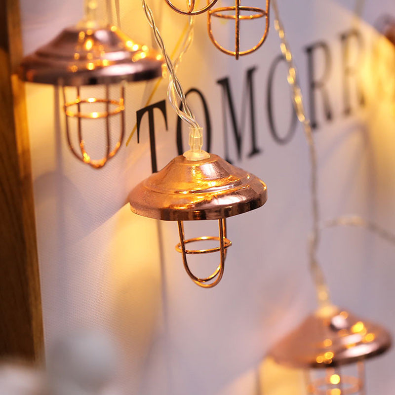 BowLift | Modern Art Deco Mini Lantern Iron Plastic LED String Light For Bedroom