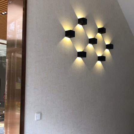 BowLift | Modern Minimalist Waterproof Cube Up Down Aluminum Glass Induction LED Wall Light Lamps For Bedroom