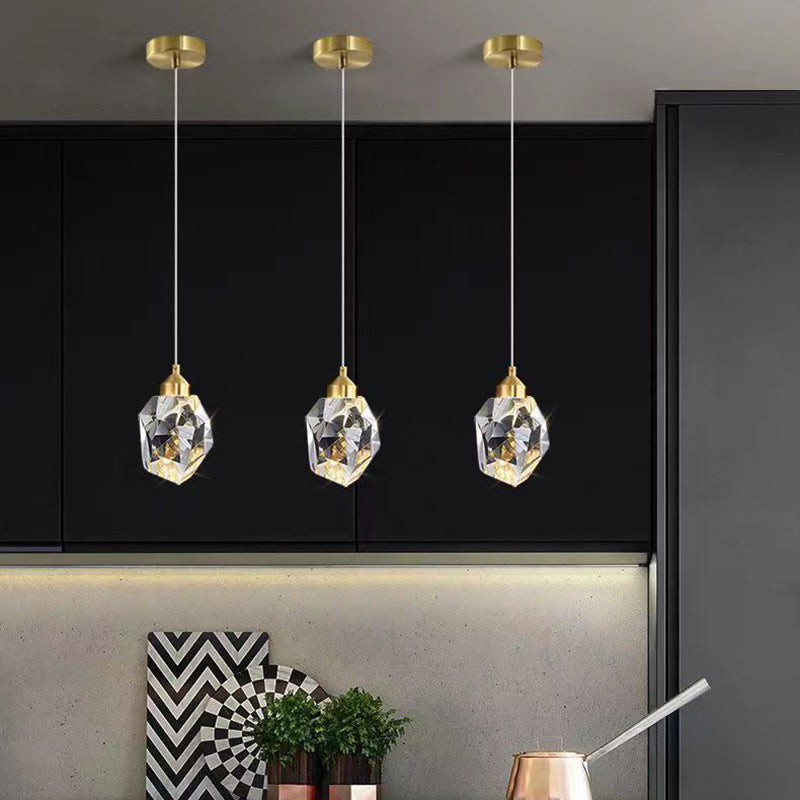 BowLift | Luxury Diamond Cube Crystal Iron LED Pendant Light For Bedroom