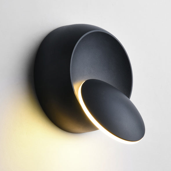 BowLift | Contemporary Nordic Iron Round Eclipse Rotatable LED Wall Light for Nightstand