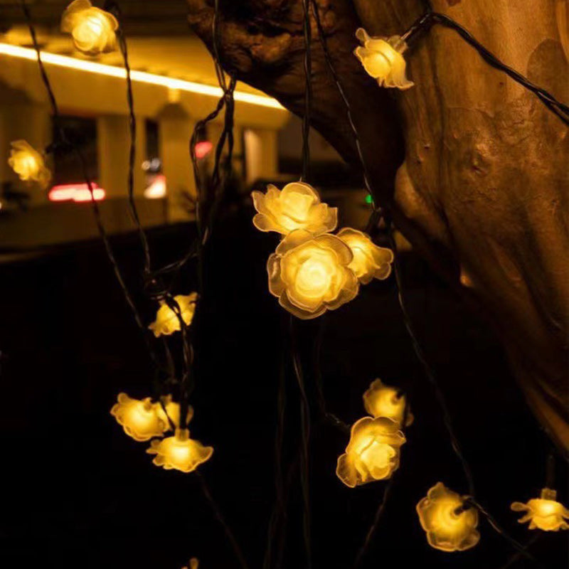 BowLift | Modern Art Deco Solar Battery Waterproof PVC Rose Romantic Decoration LED String Light For Garden