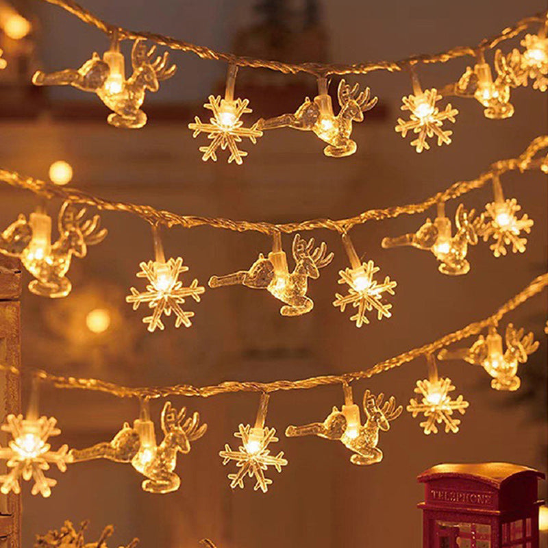 BowLift | Modern Art Deco Battery USB PVC Deer Snow Star Christmas Tree Decoration LED String Light For Entertainment Room