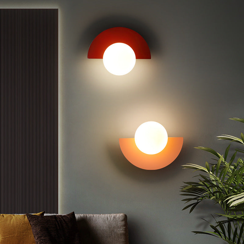 BowLift | Glass Globe Wall Light with Colourful Base