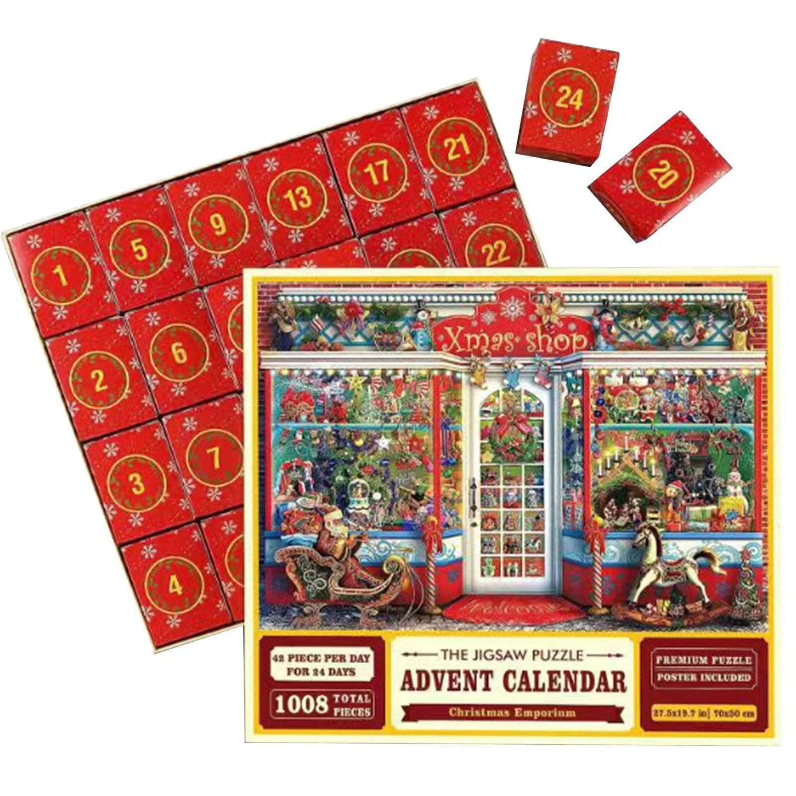 BowLift | 1000PCS Christmas Jigsaw Puzzles Advent Calendar - Christmas Gift