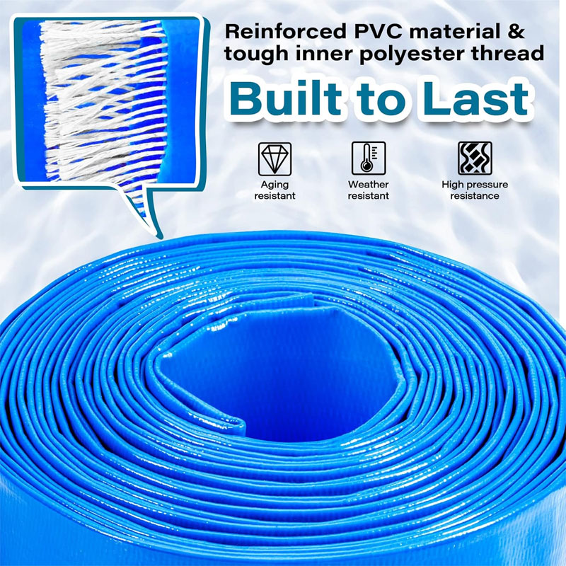 BowLift | 2 Inch Heavy Duty Pool Backwash Hose 25ft With Clamp, Pool Drain Hose