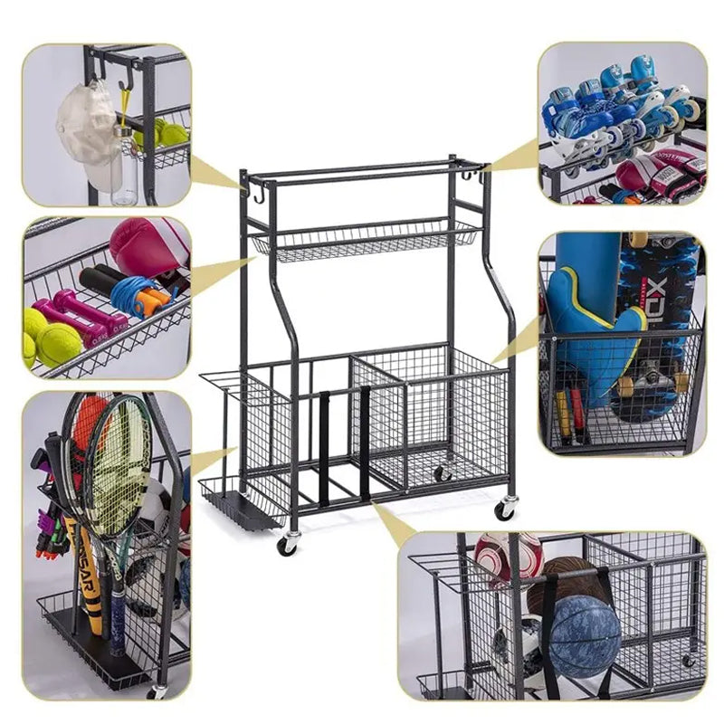 BowLift | Golf Organizer Utility Stand And Other Sports Equipment Shelf Organization For Balls Garage Holder Diy Ball Hat Storage Rack