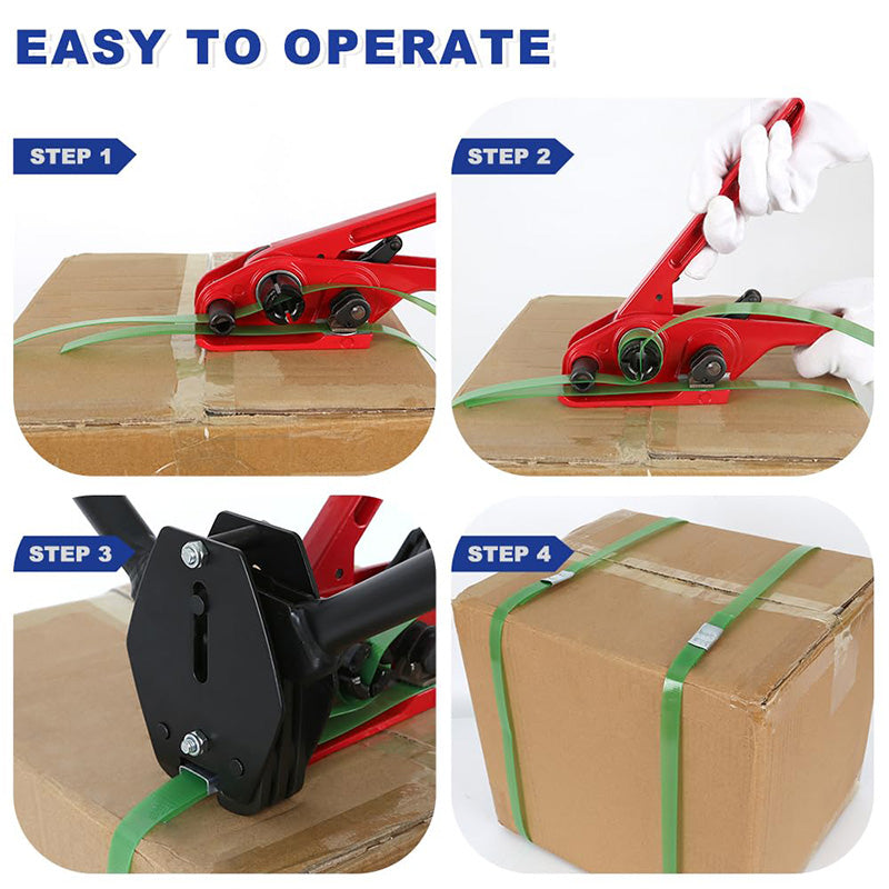 BowLift | Heavy Duty Strapping Machine Packaging Strapping Pallet Banding Kit with Poly Strapping Tensioner Banding Sealer Tool, Packaging Strapping Banding Roll