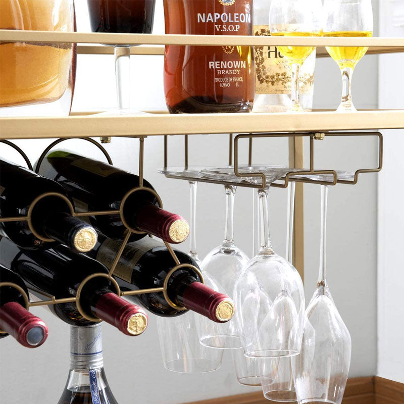 BowLift | Kitchen Living Room Storage Cart, Trolley Dining Cart With Wine Racks