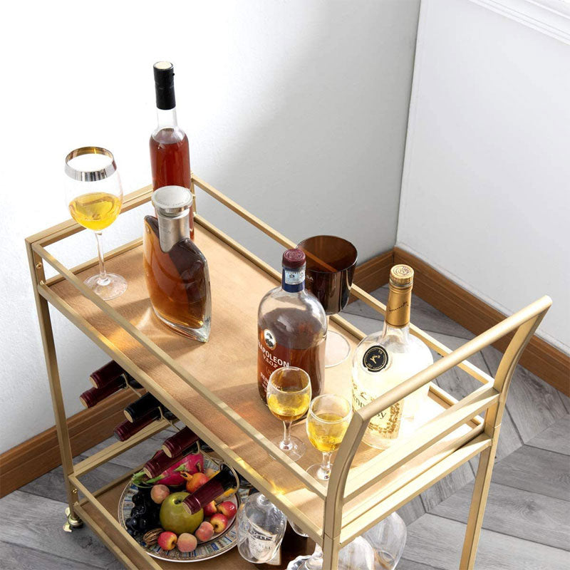 BowLift | Kitchen Living Room Storage Cart, Trolley Dining Cart With Wine Racks