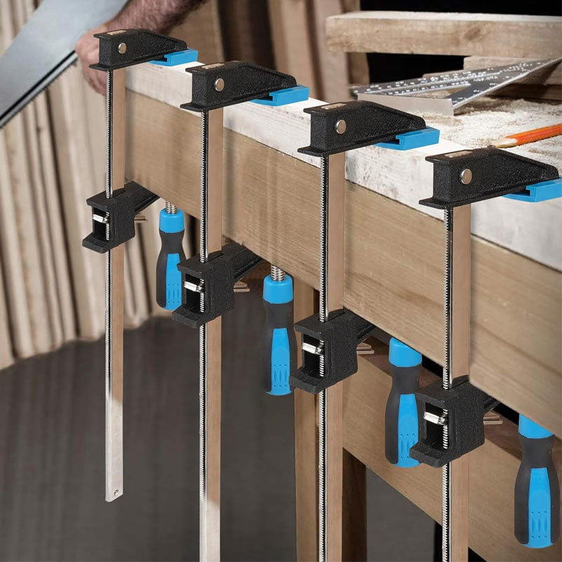 BowLift | 2-Pack 18" 36" Clamp/Spreader Wood Clamps Adjustable and Release Quickly Serrated Steel Rail Bar Clamps Force 600 Lbs