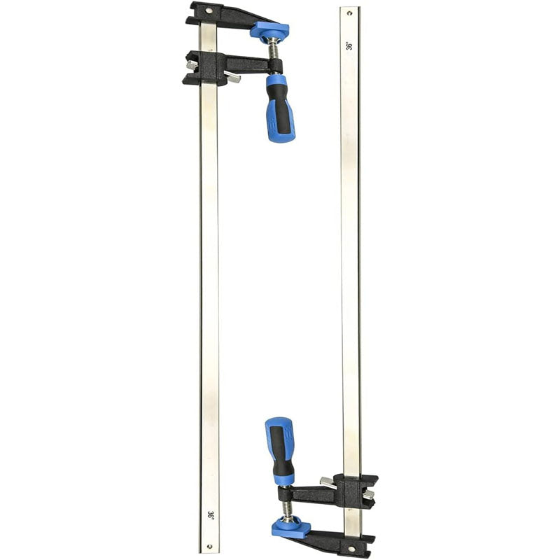 BowLift | 2-Pack 18" 36" Clamp/Spreader Wood Clamps Adjustable and Release Quickly Serrated Steel Rail Bar Clamps Force 600 Lbs