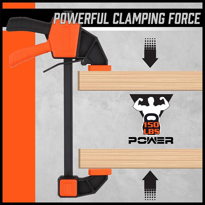 BowLift | 2-Pack Bar Clamps for Woodworking Clamps Sets Quick-Change F Clamp with 150 lbs Load Limit